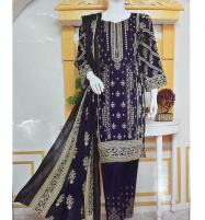 Lawn Heavy Embroidered Dress With Lawn Printed Dupatta EMB Trouser (Unstitched) (DRL-1729) Price in Pakistan