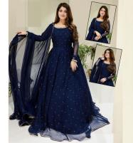 Stitched Chiffon Heavy Pearl Maxi With 4 Side Lace Dupatta (RM-157)	 Price in Pakistan