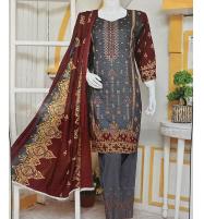 Lawn Sequence Heavy Embroidered Dress With Lawn Printed Dupatta Lawn EMB Trouser (Unstitched) (DRL-1700) Price in Pakistan