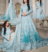 Luxurious NET Tie & Dye 3D FULL Handwork (5000+ Pearls Use) & Heavy Embroidered Net Wedding Maxi Dress (CHI-851) Price in Pakistan