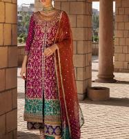 Luxury Handwork Embroidered Chiffon Bridal Maxi Dress 2024 (UnStitched) (CHI-669) Price in Pakistan