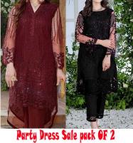 Pack of 2 DEAL NET Full Heavy Embroidery Dress (2-Piece)  (Deal-79) Price in Pakistan
