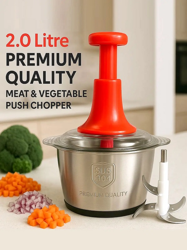 Multifunction Hand Push Chopper 2L For Meat & Vegetable Price