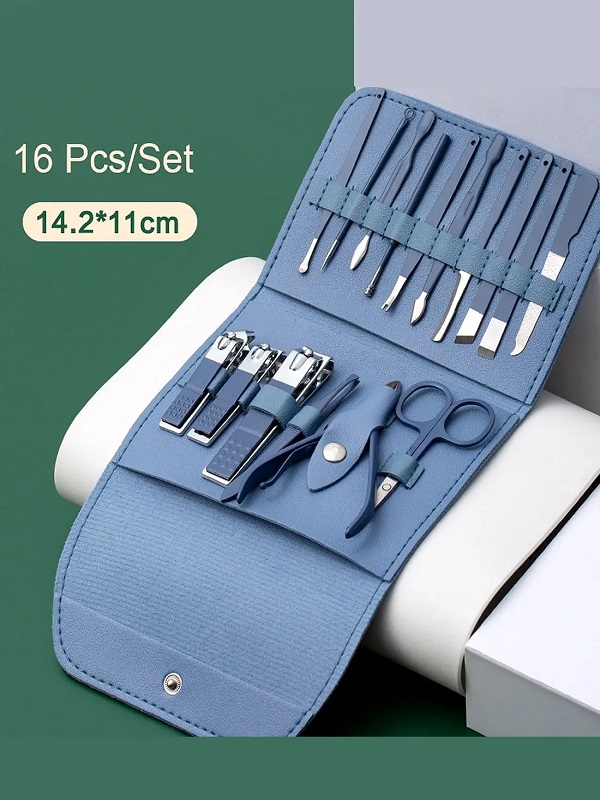 16-in-1 Professional Manicure & Pedicure Kit Grooming Set