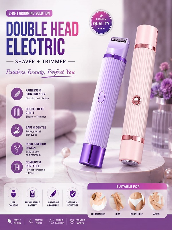2 in 1 Dual Head Shaver Women | Electric Bikini Trimmer 