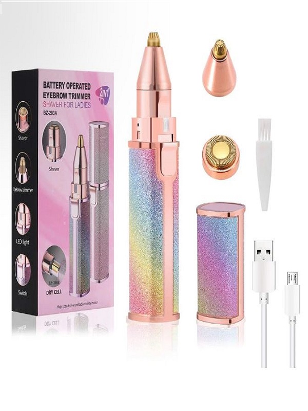 2 In 1 Rechargeable Electric Eyebrow Trimmer + Body Facial Hair Removal