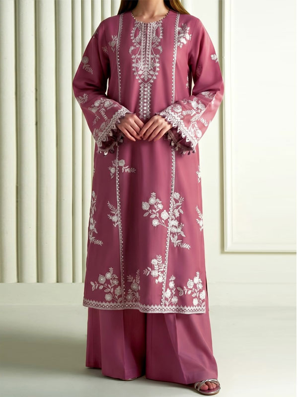 2 PCs Heavy Embroidered Lawn Dress (Unstitched) (DRL-2479)