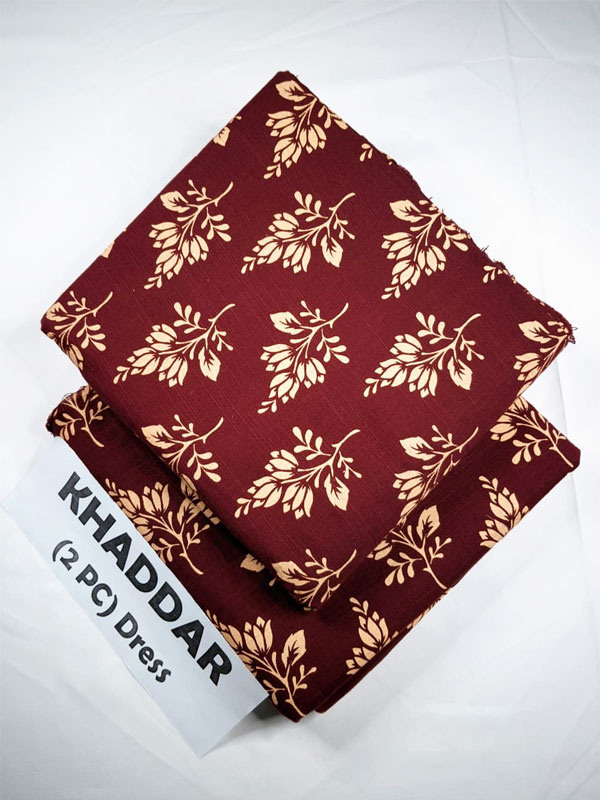 2 PCs Printed Khaddar Dress With Printed Khaddar Trouser (Unstitched) (KD-245)	