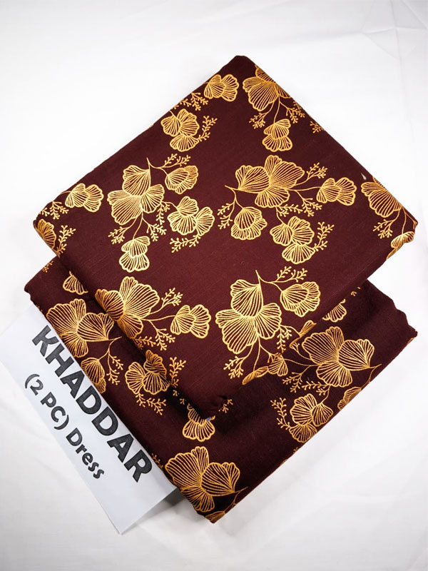 2 PCs Printed Khaddar Dress With Printed Khaddar Trouser (Unstitched) (KD-248)	