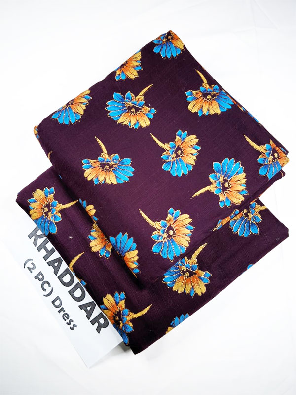 2 PCs Printed Khaddar Dress With Printed Khaddar Trouser (Unstitched) (KD-249)	