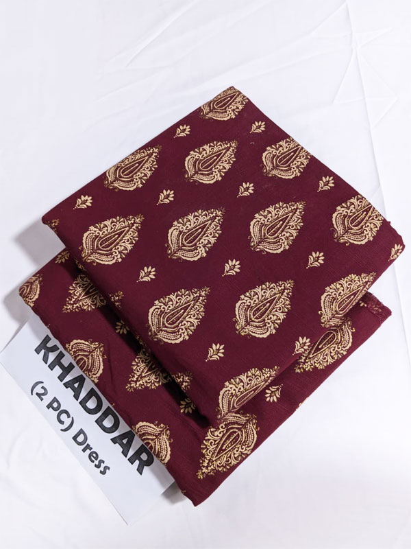 2 PCs Printed Khaddar Dress With Printed Khaddar Trouser (Unstitched) (KD-251)	