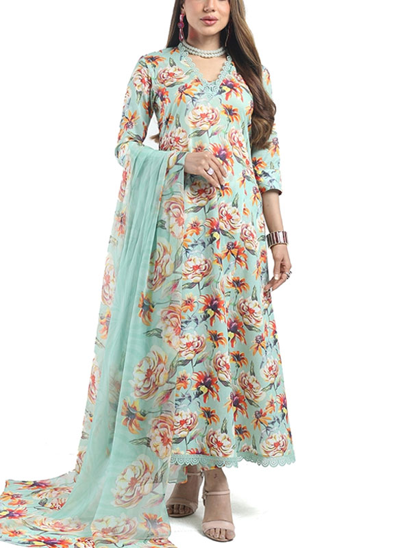 3 PCs Digital Printed Lawn Dress With Digital Lawn Dupatta (Unstitched) (DRL-1896)	