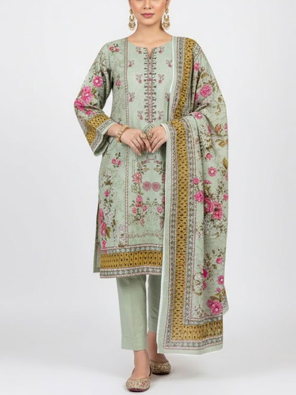 Noor Azal Orignal Cotton Embroidered Dress With Printed Lawn Dupatta & Trouser (Unstitched) (DRL-2339)	