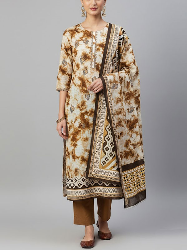 Noor Azal Orignal Cotton Embroidered Dress With Printed Lawn Dupatta & Trouser (Unstitched) (DRL-2341)	