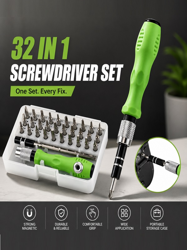 32-in-1 Precision Screwdriver Set with Case 