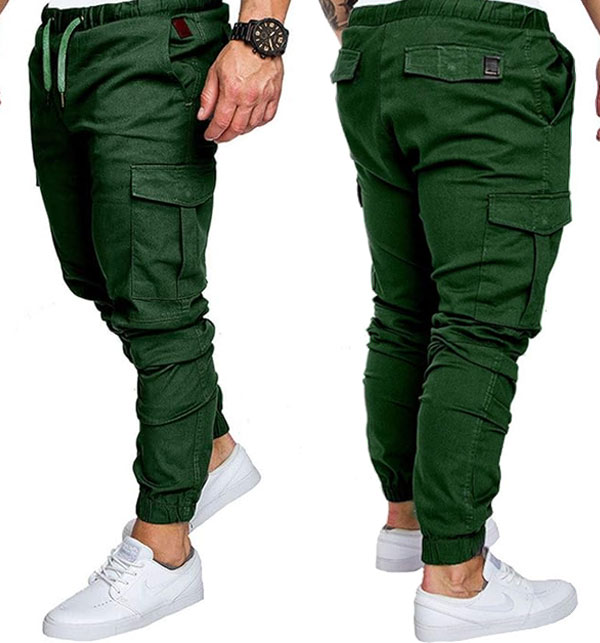 6 Pocket Green Cotton Cargo Trouser for Men’s (TS-1)