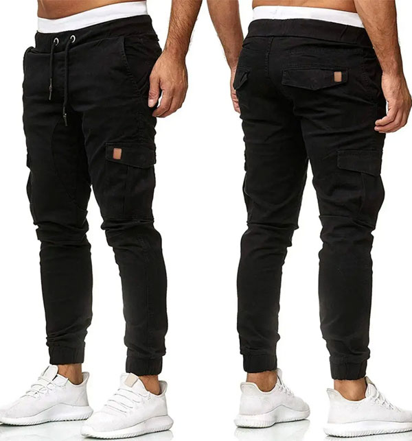 6 Pocket Black Cotton Cargo Trouser for Men’s (TS-2)	