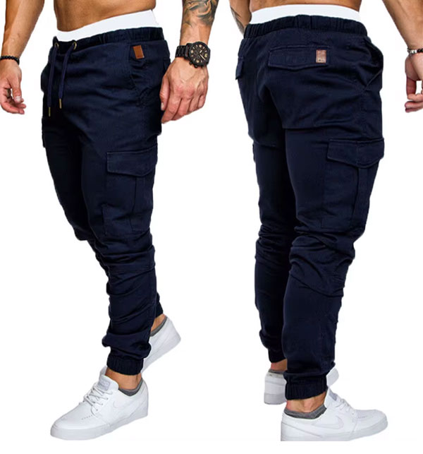 6 Pocket Navy Blue Cotton Cargo Trouser for Men’s (TS-3)	