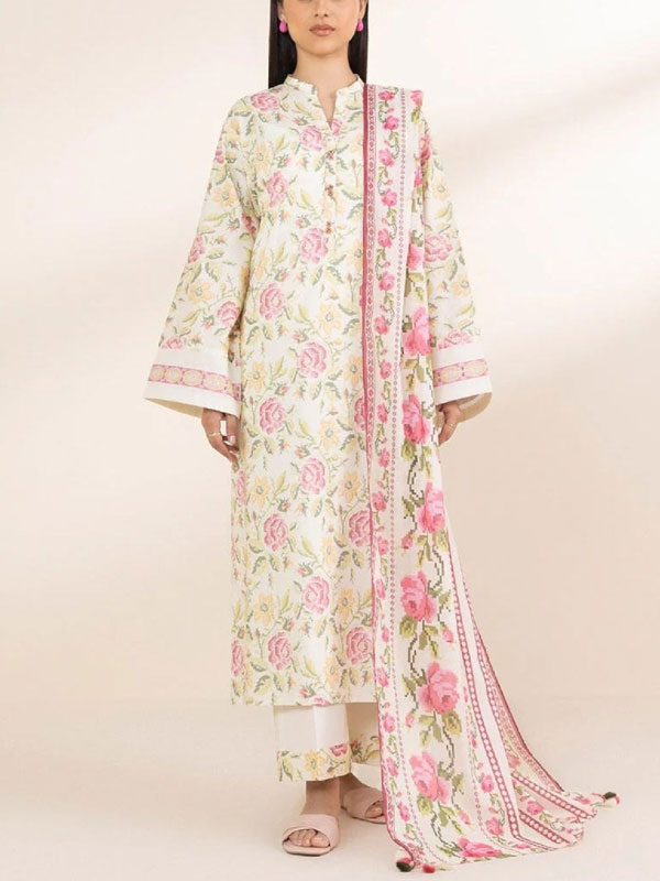 Banadora Printed Lawn Dress With Airjet Printed Lawn Dupatta (Unstitched) (DRL-2298)