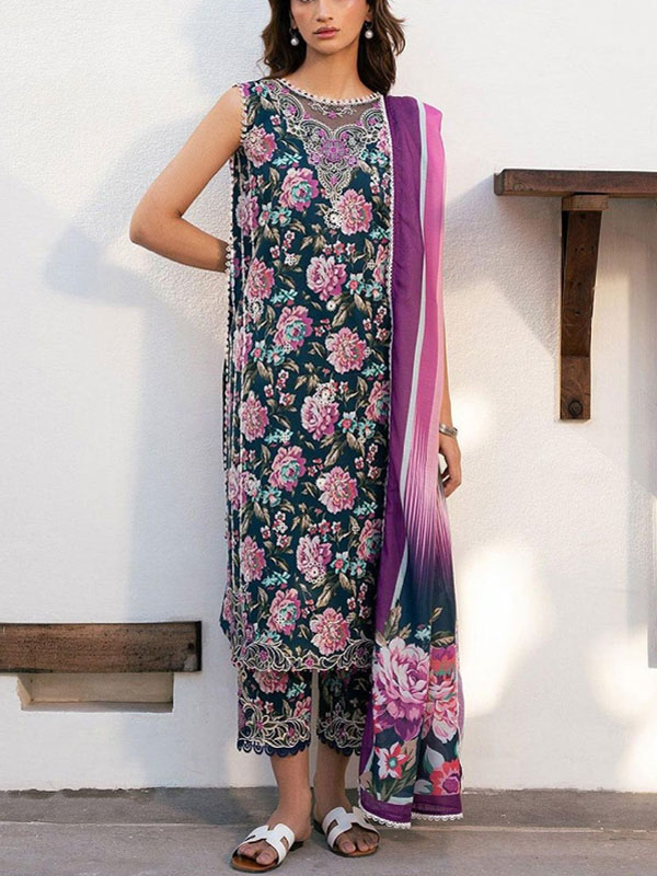 Banadora Printed Lawn Dress With Airjet Printed Lawn Dupatta (Unstitched) (DRL-2300)	