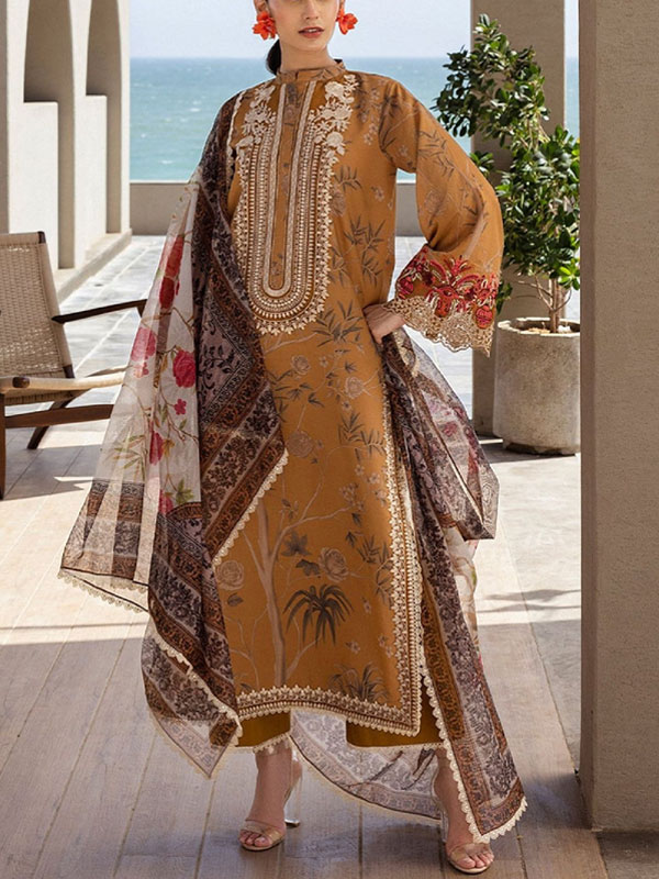 Banadora Printed Lawn Dress With Airjet Printed Lawn Dupatta (Unstitched) (DRL-2301)	