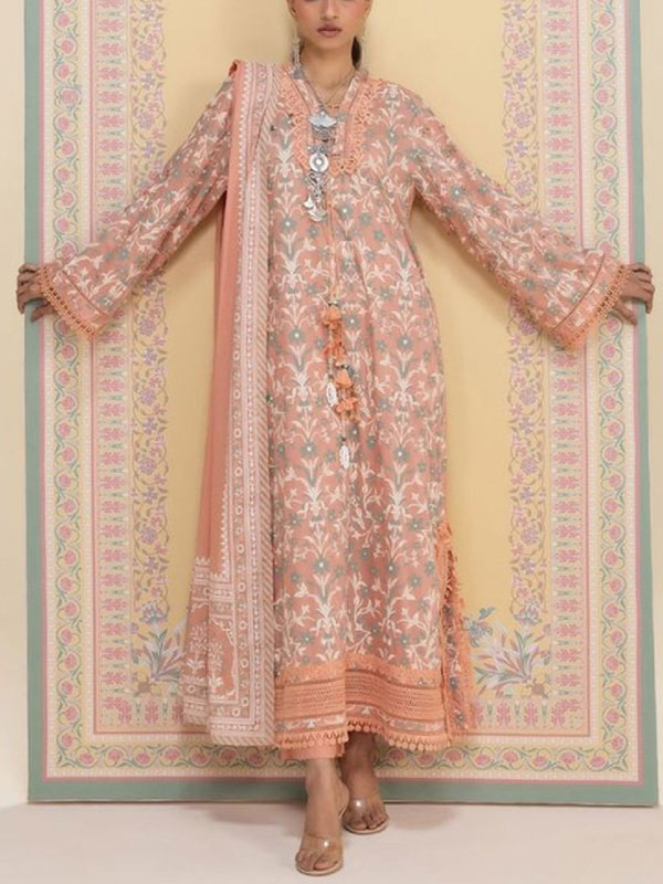 Banadora Printed Lawn Dress With Airjet Printed Lawn Dupatta (Unstitched) (DRL-2304)