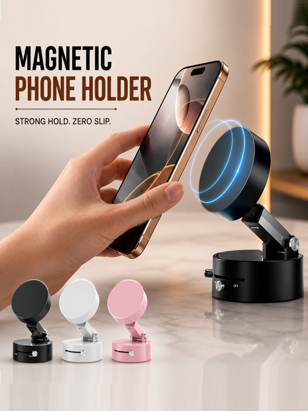 Car Mobile Holder - Vacuum Suction Cup Magnetic Bracket