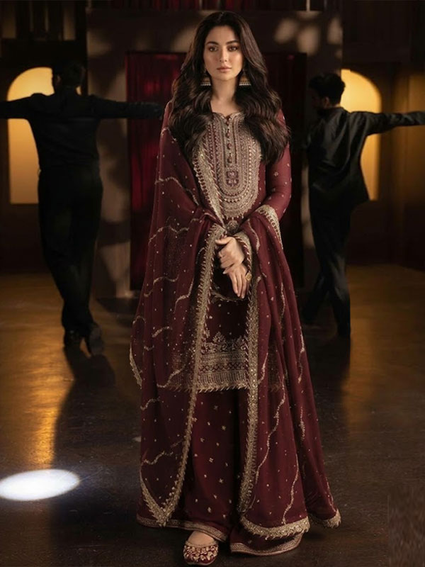 Chiffon Heavy Embroidered Dress With Chiffon Embroidered Dupatta (Unstitched) (CHI-1144)
