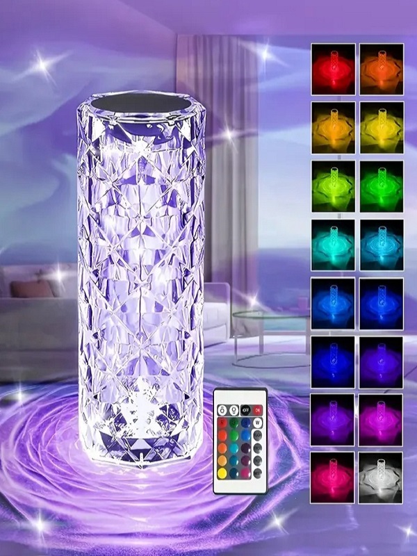LED Crystal Lamp Rose Crystal Diamond Table Lamp