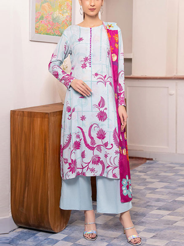 Digital Lawn Printed Dress Lawn Printed Dupatta & Plain Trouser (Unstitched) (DRL-2000)