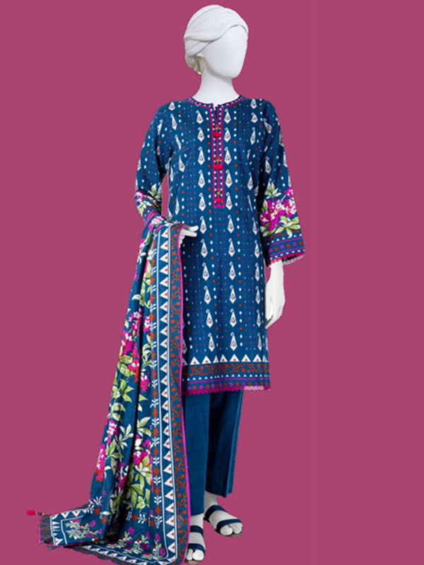 Digital Lawn Printed Dress Lawn Printed Dupatta & Plain Trouser (Unstitched) (DRL-2003)