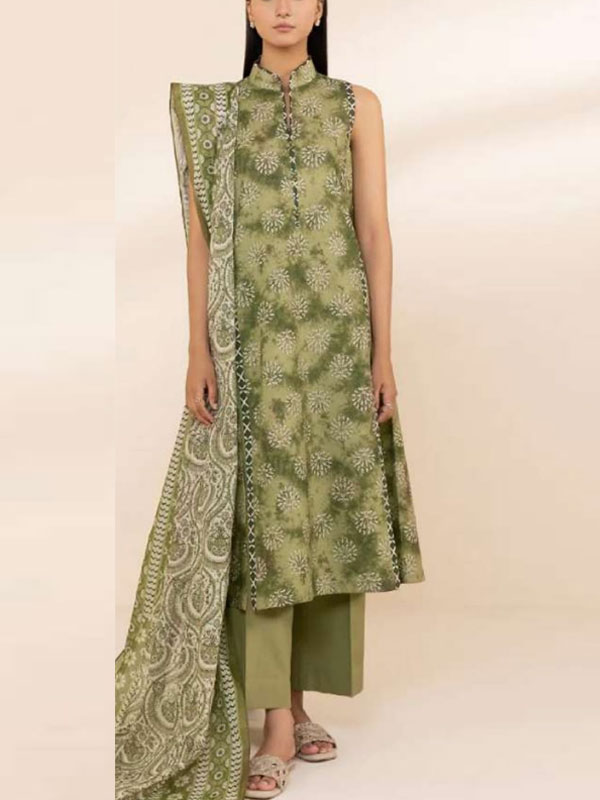 Digital Printed 3 PCs Lawn Dress With Digital Lawn Dupatta (Unstitched) (DRL-1935)	