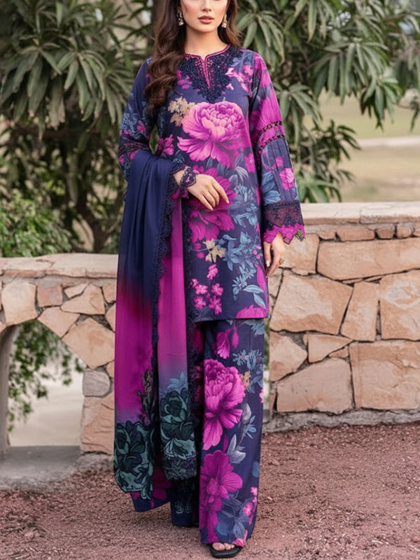 Digital Printed Karandi Dress With Karandi Printed Dupatta (Unstitched) (KD-274)