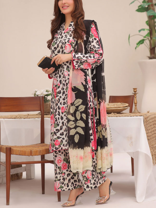 Digital Printed Karandi Dress With Printed Karandi Dupatta (Unstitched) (KD-224)	