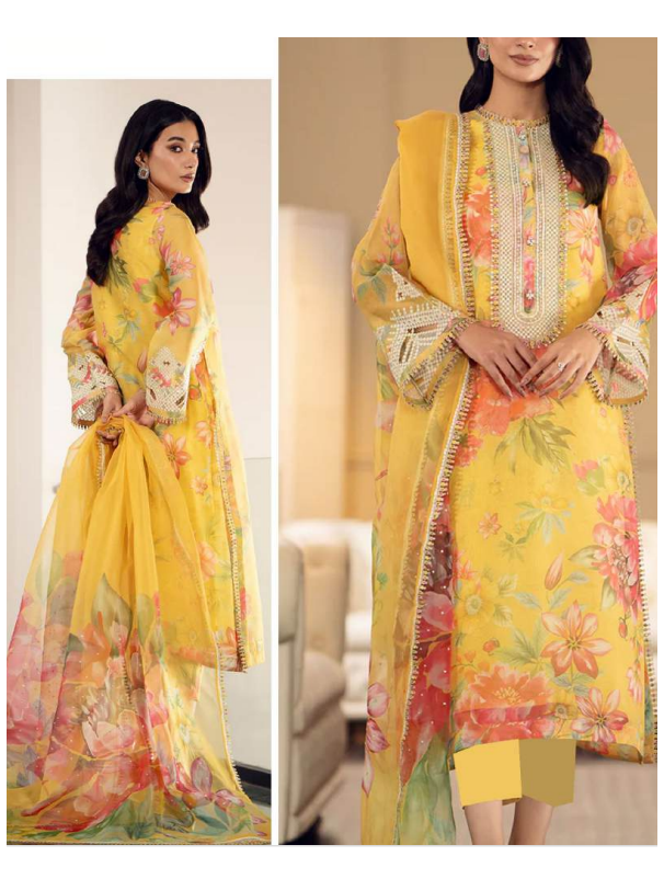 Digital Printed Lawn 3 PCs Dress With Digital Lawn Dupatta (Unstitched) (DRL-1960)	