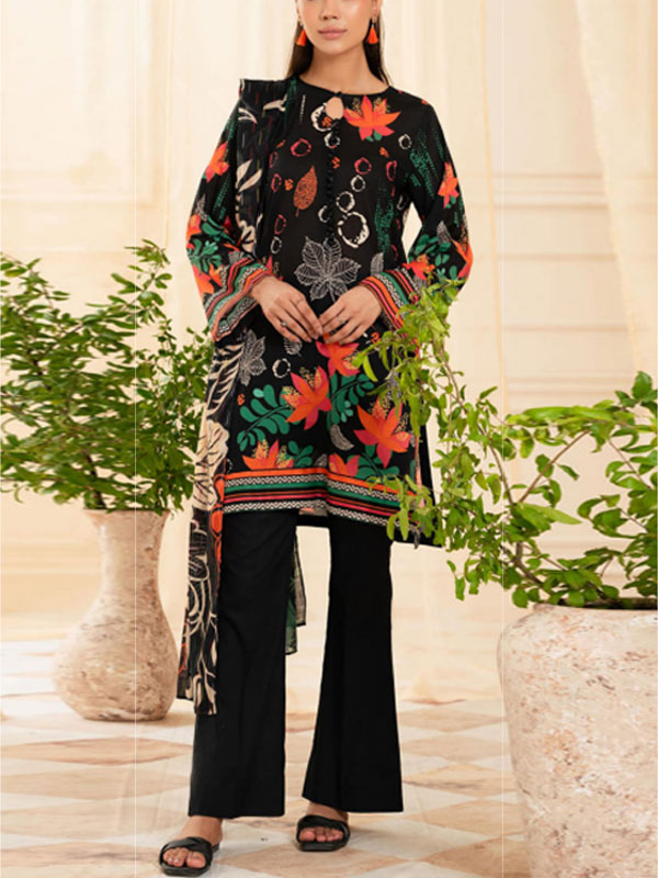 Digital Printed Lawn 3 PCs Dress With Digital Lawn Dupatta (Unstitched) (DRL-1965)	