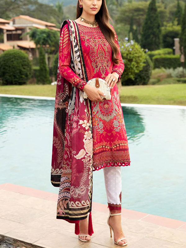 Digital Printed Lawn 3 PCs Dress With Printed Lawn Dupatta (Unstitched) (DRL-2239)	