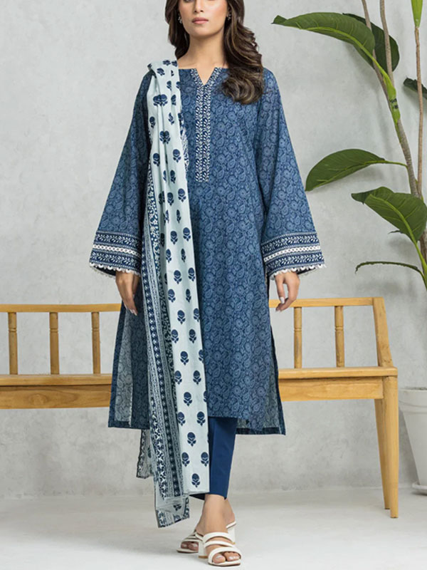 Digital Printed Lawn Dress With Lawn Printed Dupatta & Plain Trouser (Unstitched) (DRL-1899)	