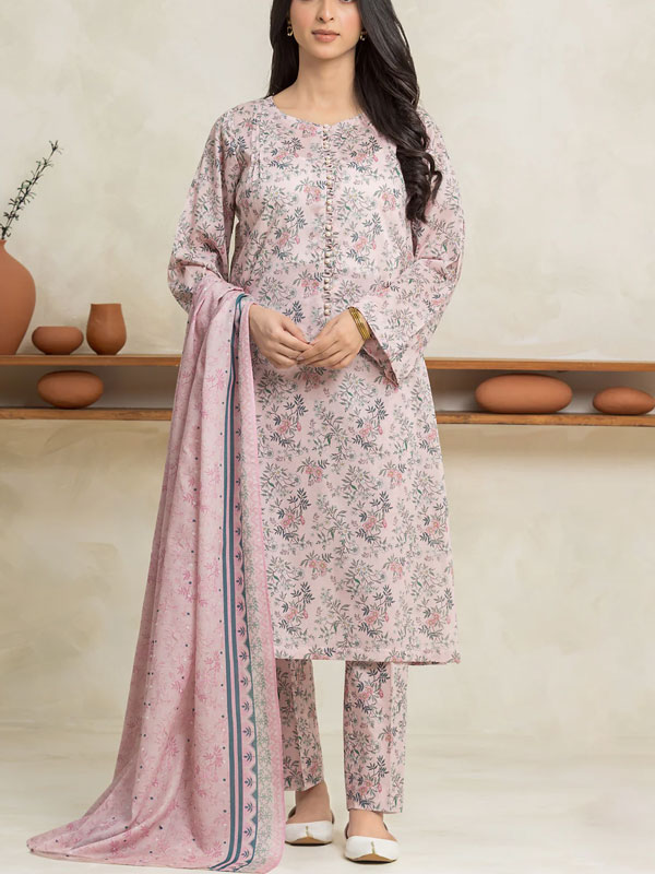 Digital Printed Lawn Dress With Lawn Printed Dupatta & Plain Trouser (Unstitched) (DRL-1900)	