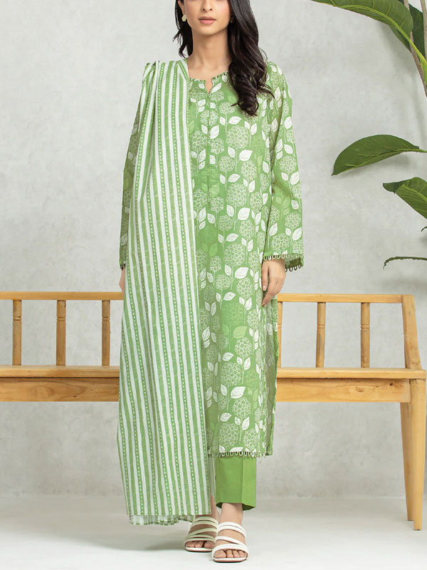 Digital Printed Lawn Dress With Lawn Printed Dupatta & Plain Trouser (Unstitched) (DRL-1902)	