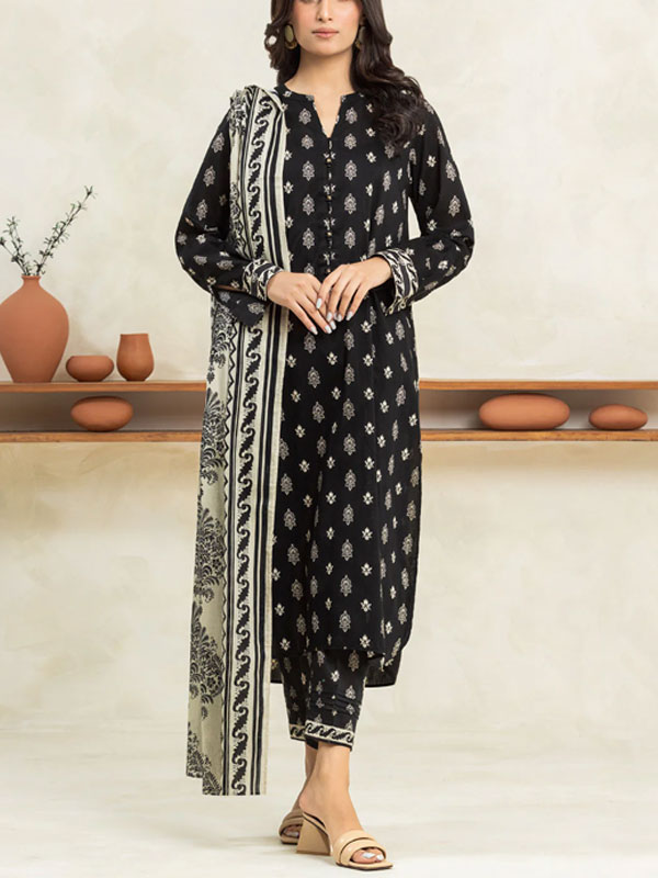 Digital Printed Lawn Dress With Lawn Printed Dupatta & Plain Trouser (Unstitched) (DRL-1904)	