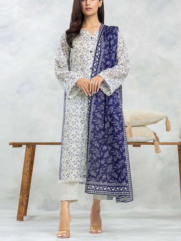 Digital Printed Lawn Dress With Lawn Printed Dupatta & Plain Trouser (Unstitched) (DRL-1905)	