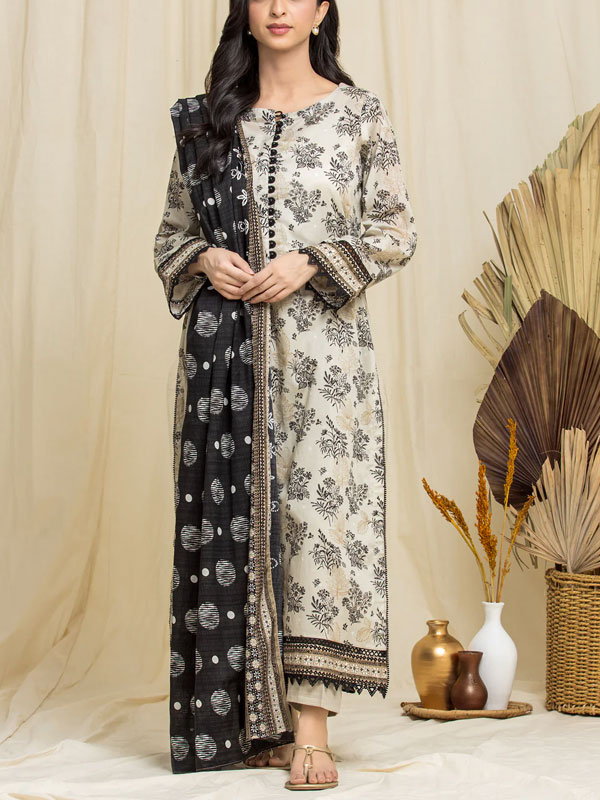 Digital Printed Lawn Dress With Lawn Printed Dupatta & Plain Trouser (Unstitched) (DRL-1907)	