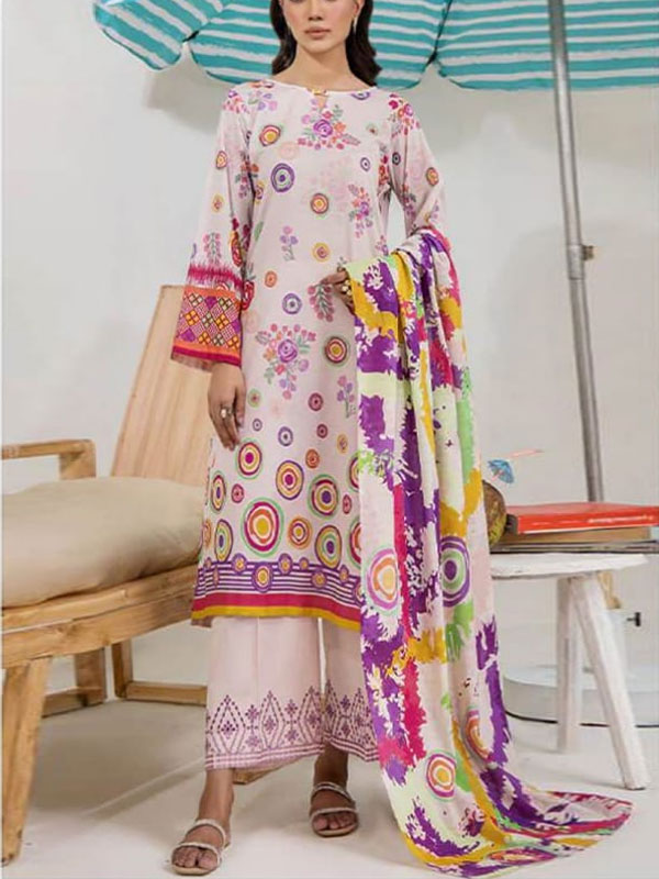 Digital Printed Lawn Dress With Lawn Printed Dupatta & Plain Trouser (Unstitched) (DRL-1911)	