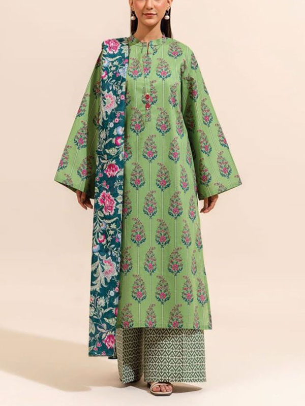 Digital Printed Lawn Dress With Lawn Printed Dupatta & Plain Trouser (Unstitched) (DRL-1924)	