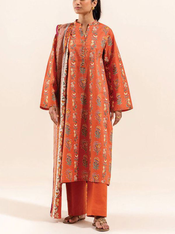 Digital Printed Lawn Dress With Lawn Printed Dupatta & Plain Trouser (Unstitched) (DRL-1926)	