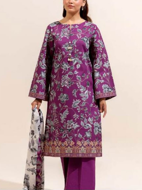 Digital Printed Lawn Dress With Lawn Printed Dupatta & Plain Trouser (Unstitched) (DRL-1929)	