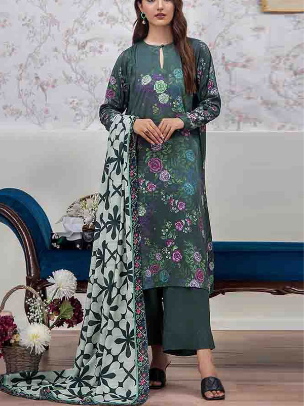 Digital Printed Lawn Dress With Printed Lawn Dupatta & Plain Trouser (Unstitched) (DRL-2057)	