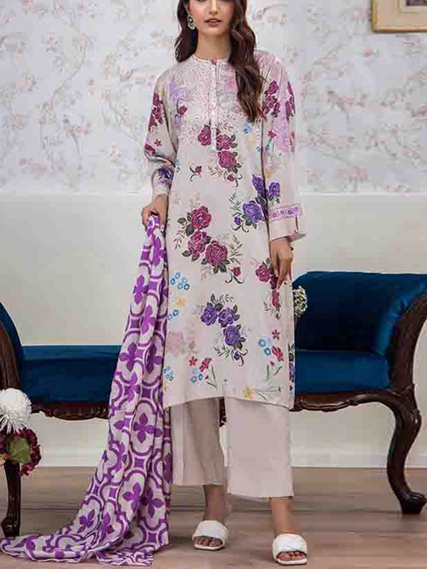 Digital Printed Lawn Dress With Printed Lawn Dupatta & Plain Trouser (Unstitched) (DRL-2058)	