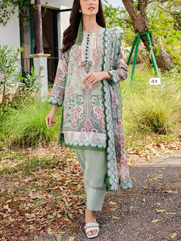 Digital Printed Lawn Dress With Printed Lawn Dupatta & Plain Trouser (Unstitched) (DRL-2138)